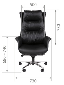 Офисное кресло CHAIRMAN 523, натуральная кожа/экокожа, коричневый